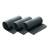 FLEECEDECKE 3er Set dunkelgrau 130/160 cm Kettelrand Anti-Pilling - Dunkelgrau, Textil (130/160cm) - wometo