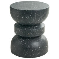 BEISTELLTISCH 37/37 cm Terrazzo Optik Terrazzo Schwarz Faliro - Schwarz, Keramik (37/37/45cm) - Beliani