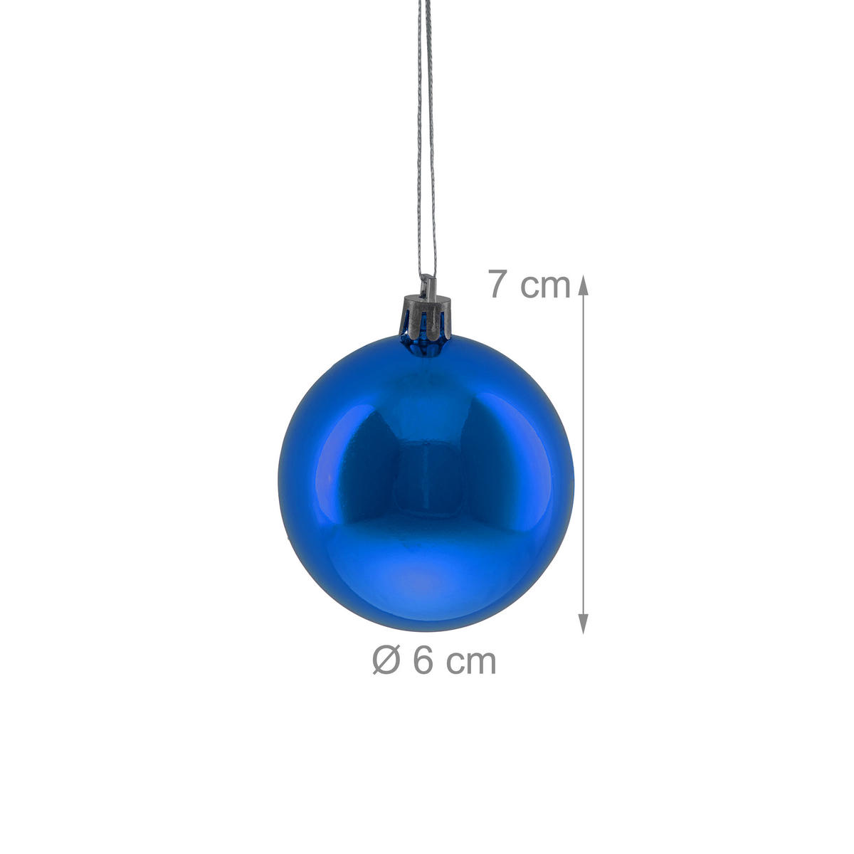 100XWEIHNACHTSKUGELN - Blau, Kunststoff (6/7/6cm) - Relaxdays