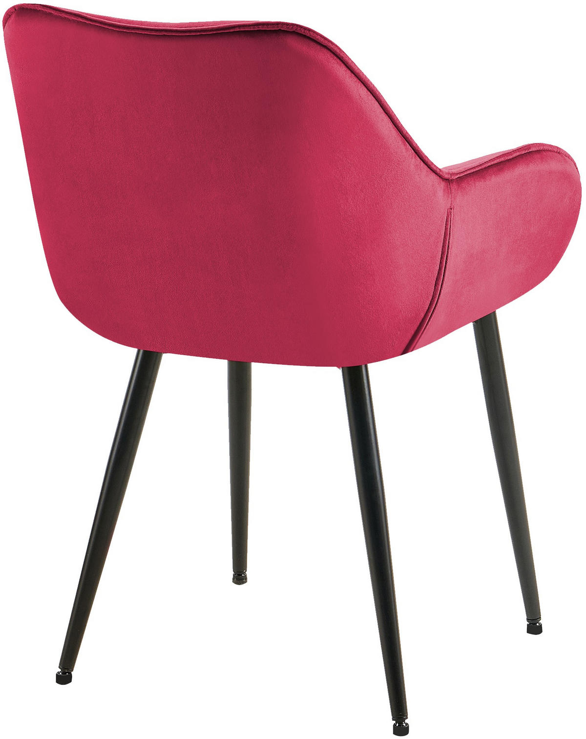 ARMLEHNENSTUHL Samt Rot - Rot/Schwarz, Textil/Metall (58/83/62cm) - CLP