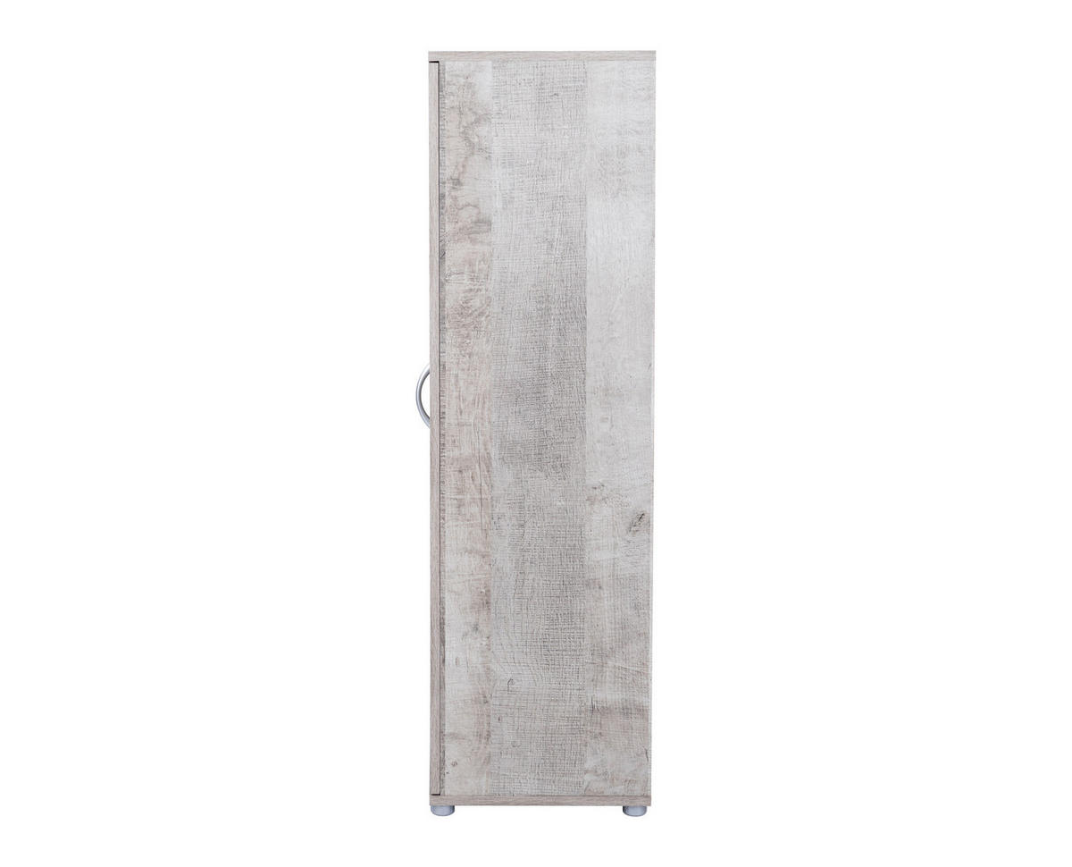 MEHRZWECKSCHRANK 70/121/35 cm Weiß Platinum Oak - Eichefarben/Silberfarben, Holzwerkstoff/Kunststoff (70/121/35cm) - arthur berndt