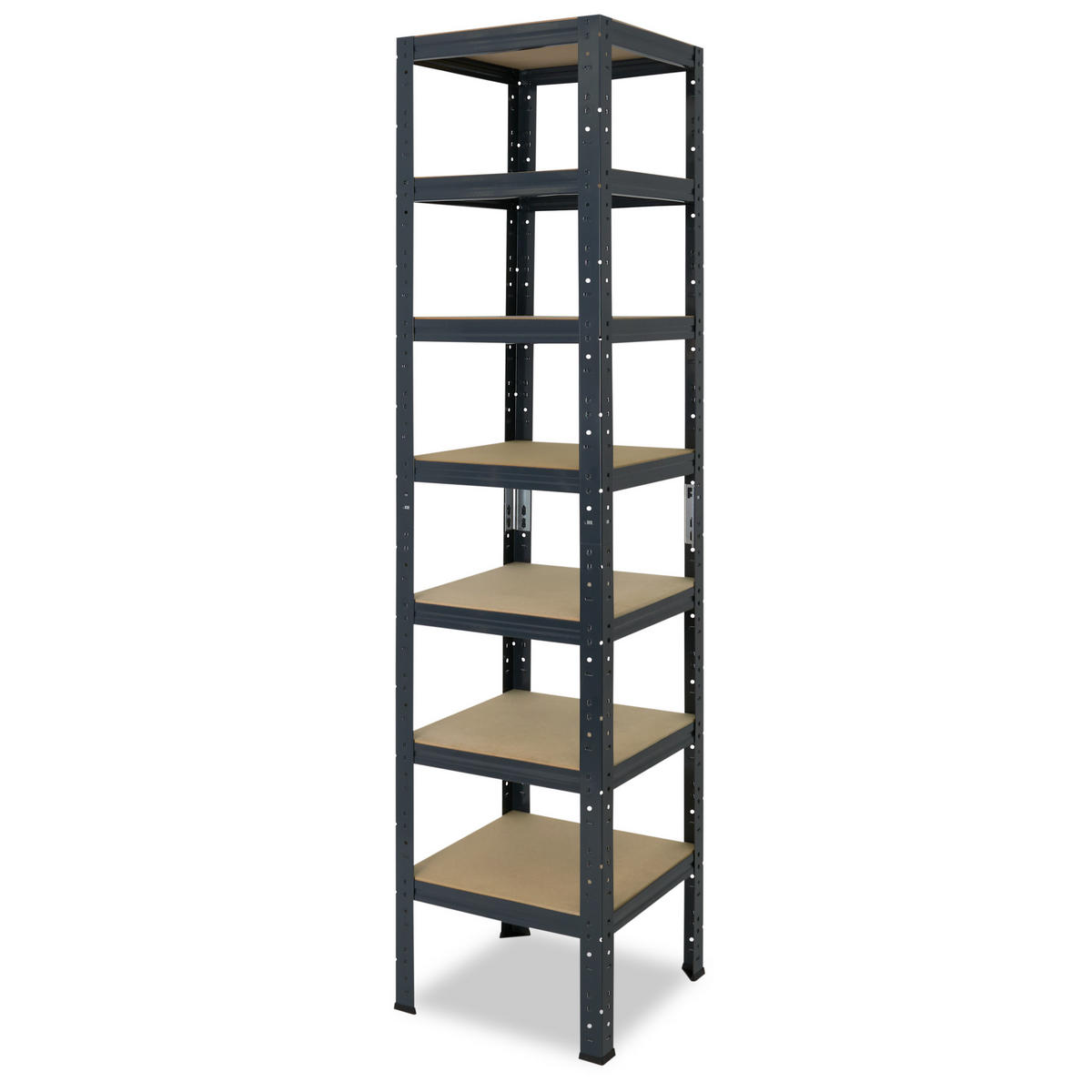 SCHWERLASTREGAL HOME 200x50x50 cm in anthrazit mit 7 Böden und 125 kg Traglast pro Boden - Anthrazit, Metall (50/200/50cm) - shelfplaza