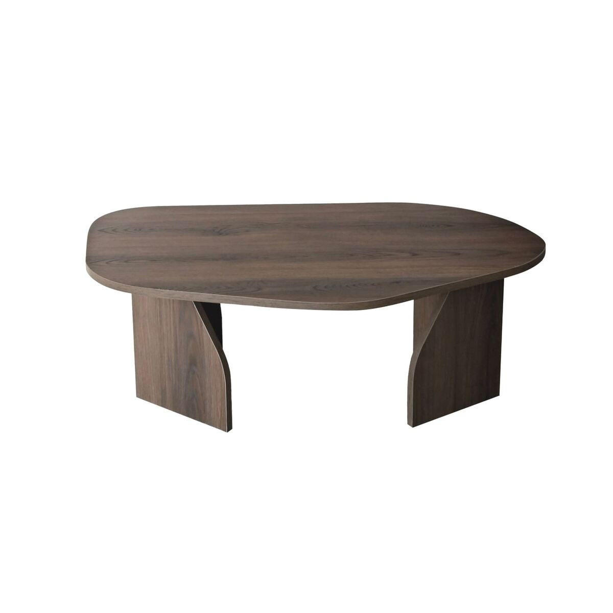 COUCHTISCH mit organisch geformter Tischplatte und breiten Beinen 105/65/35 cm - Naturfarben, Holzwerkstoff (105/65/35cm) - Calicosy