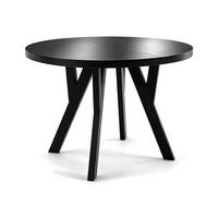 ESSTISCH ausziehbar rund 90-190 cm ATO Schwarz, Auszugstisch mit Einlegeplatte - Schwarz, Holzwerkstoff (90/90/77cm) - VENASI MÖBEL