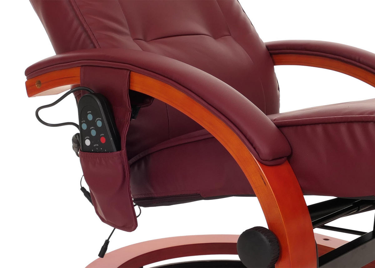 MASSAGESESSEL inkl. Fußhocker bequem und gemütlich HxBxT 98x66x89cm Kunstleder Schwarz - Schwarz, Kunststoff (66/98/89cm) - BERLINLODGE