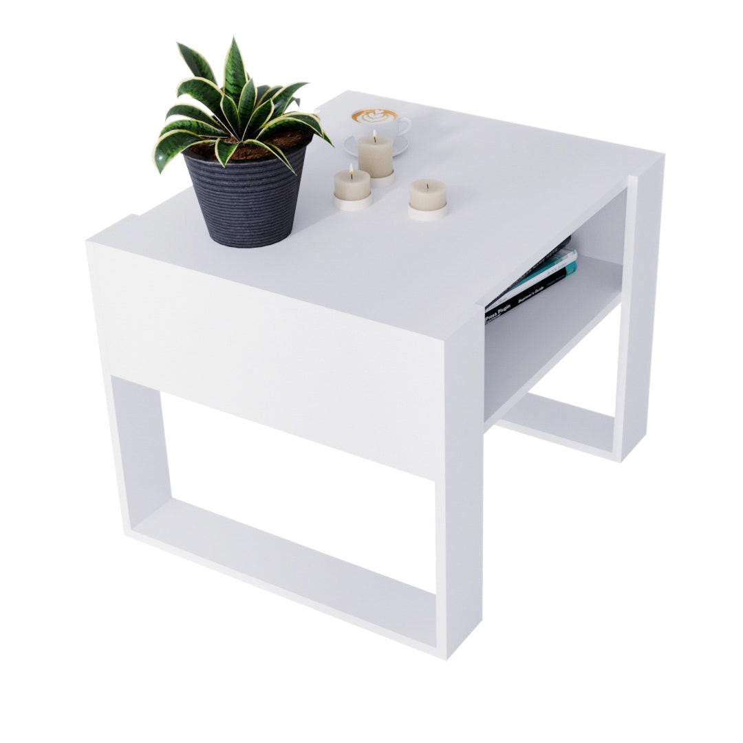 COUCHTISCH KARO 65 - Weiß, Holz (53.6/65/45cm) - Mat-Haus