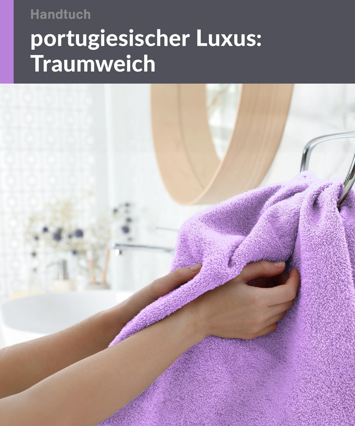 HANDTUCH 50x100 cm London Flieder Lila 4er Set - Flieder, Textil (50/100cm) - Lashuma