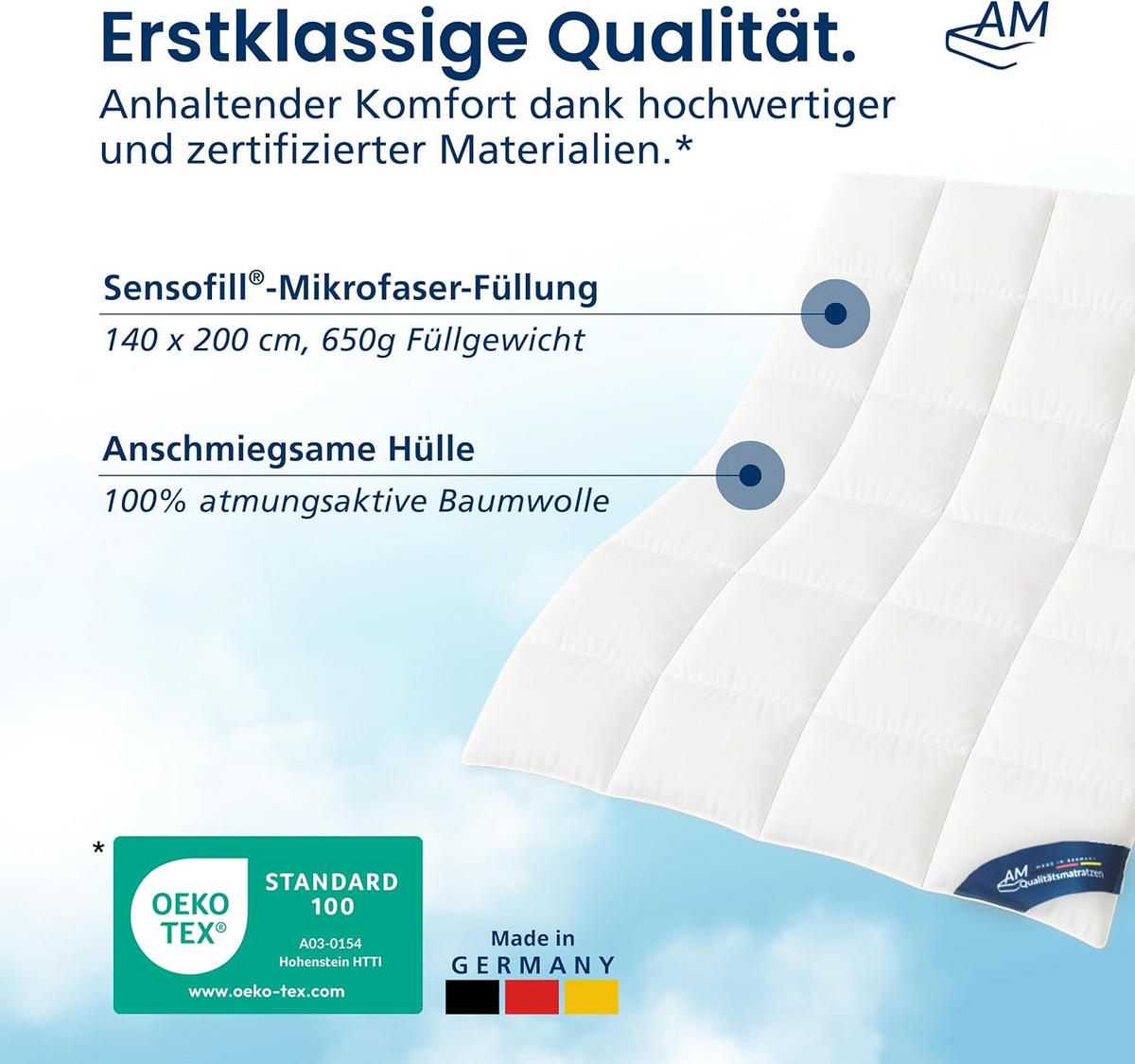 MIKROFASER DECKE 140/200 cm - Weiß, Textil (140/200cm) - AM Qualitätsmatratzen