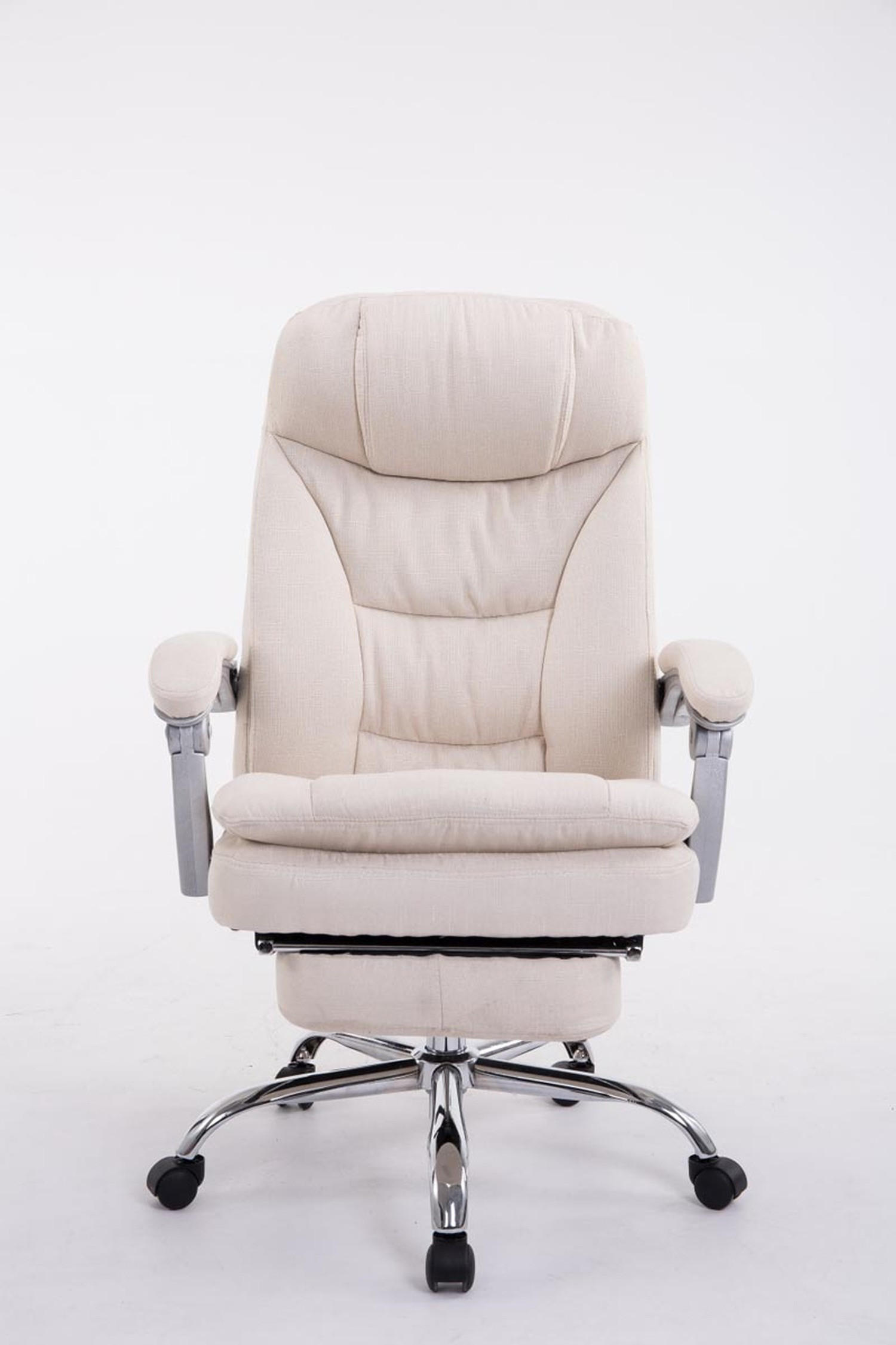 BÜROSTUHL XL Troja, Stoff Creme - Creme, Textil/Metall (67/122/67cm) - TPFLiving