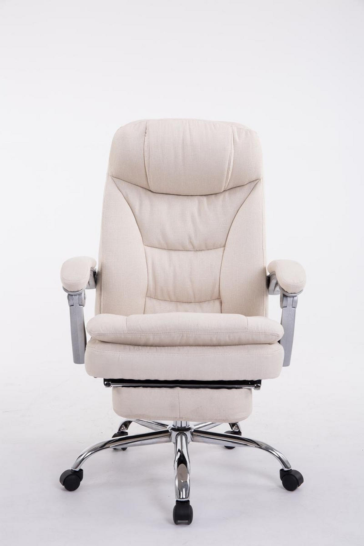 BÜROSTUHL XL Troja, Stoff Creme - Creme, Textil/Metall (67/122/67cm) - TPFLiving