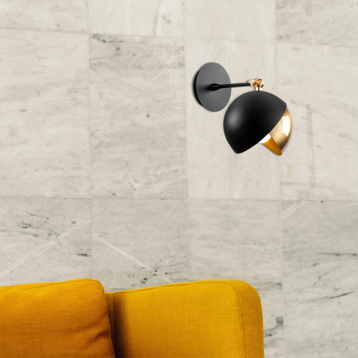 WANDLEUCHTE romy farbe schwarz 40w - Schwarz, Metall (26/25/20cm) - Concept Usine