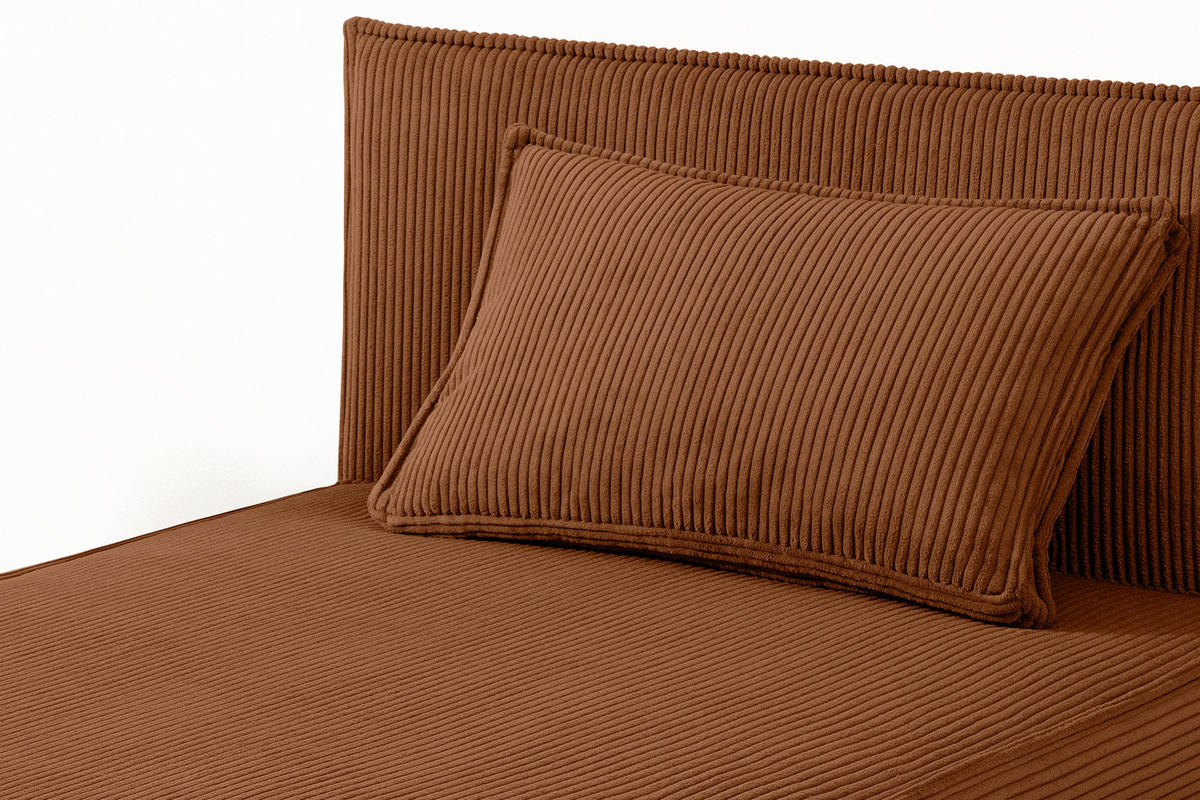 BOXSPRINGBETT ROTI Einzelbett, orange - Schwarz/Orange, Holz/Holzwerkstoff (80/200cm) - KONSIMO®