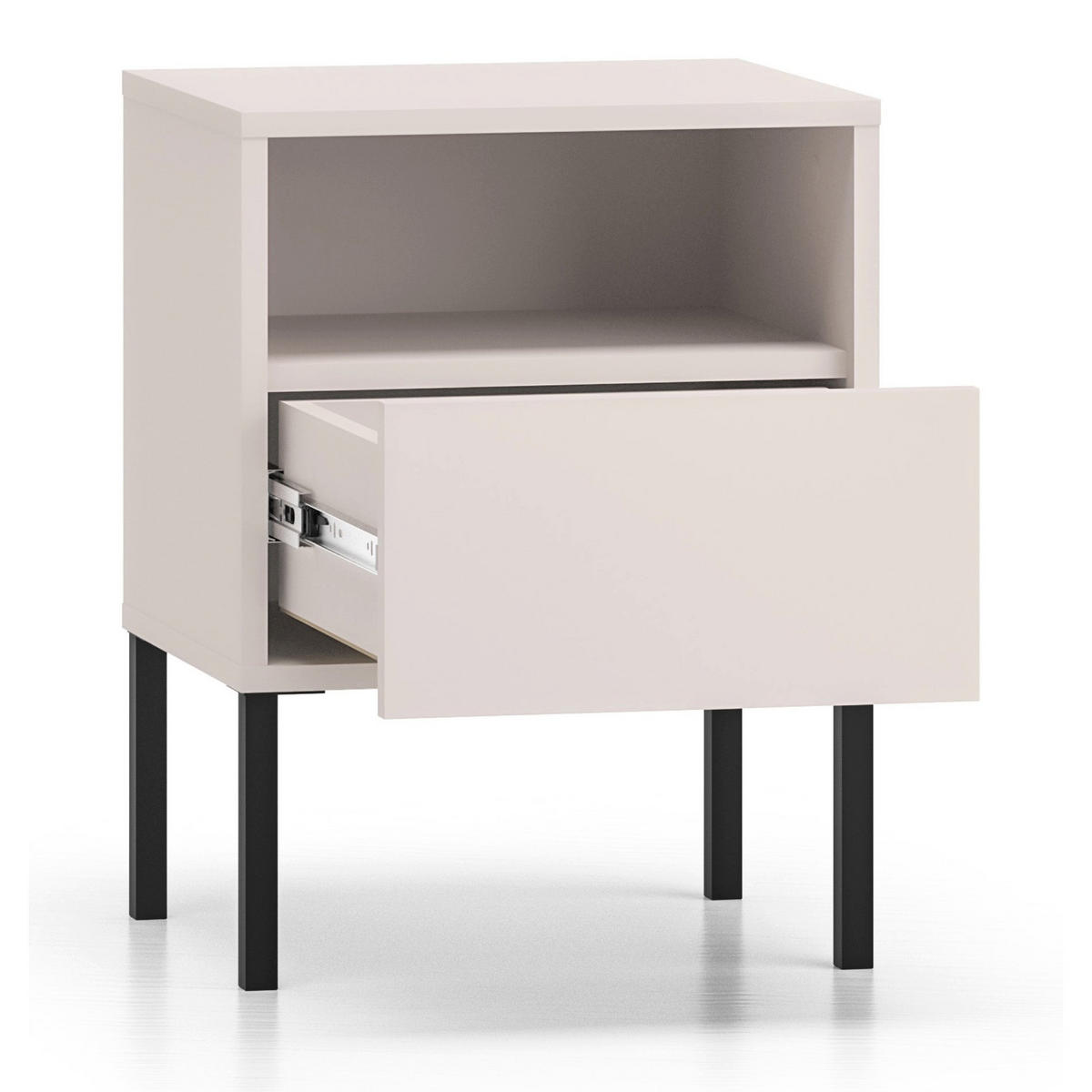 NACHTTISCH Barnee Kaschmir 40 cm - Taupe/Schwarz, Holzwerkstoff (40/53/34cm) - Selsey