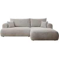 ECKSOFA Ovo Cord mit Cordbezug Graubeige, rechts - Taupe/Schwarz, Textil (260/165cm) - Selsey
