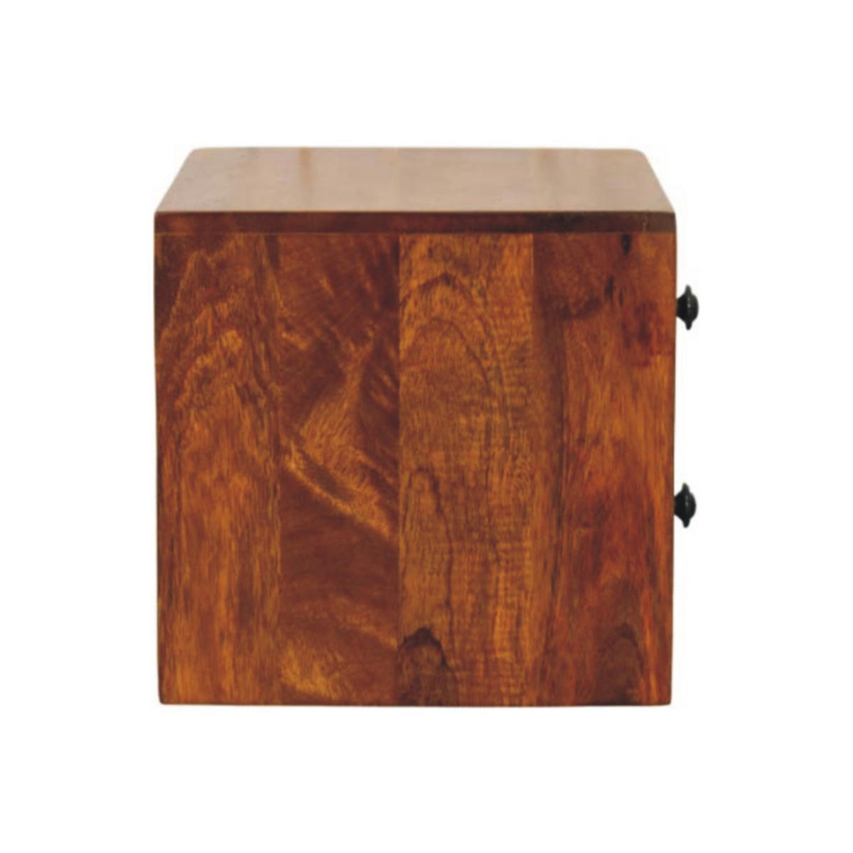 NACHTTISCH Solis, wandmontiert, Braun. - Messingfarben/Braun, Mangoholz/Holz (30/24/35cm) - Artisan Furniture