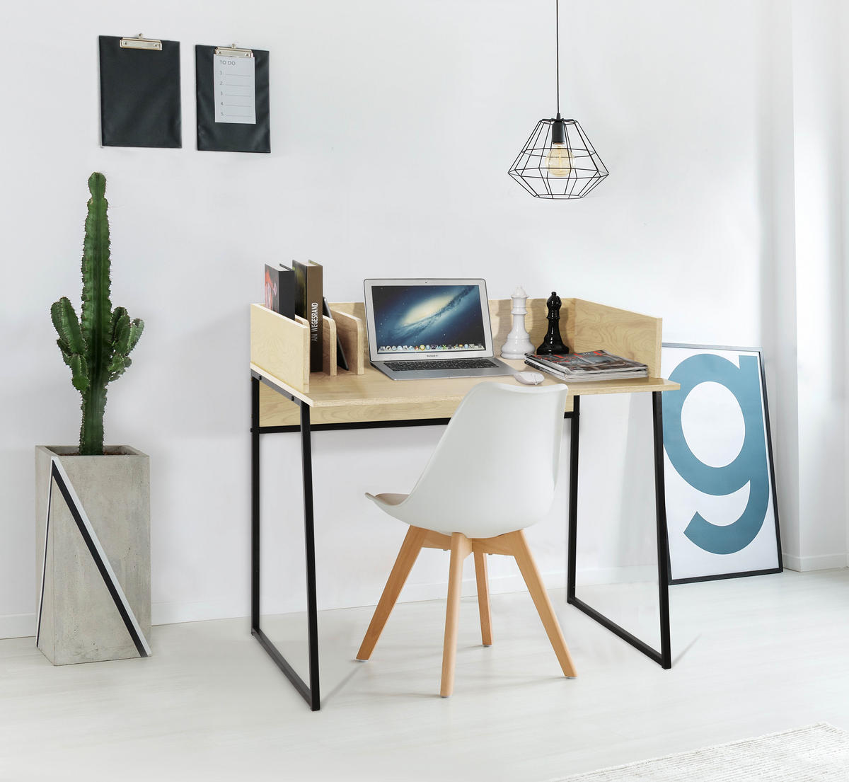 SCHREIBTISCH Rechteckig Beige 90 x 48 x 88 (cm) - Beige, Metall (90/88/48cm) - Nordlys