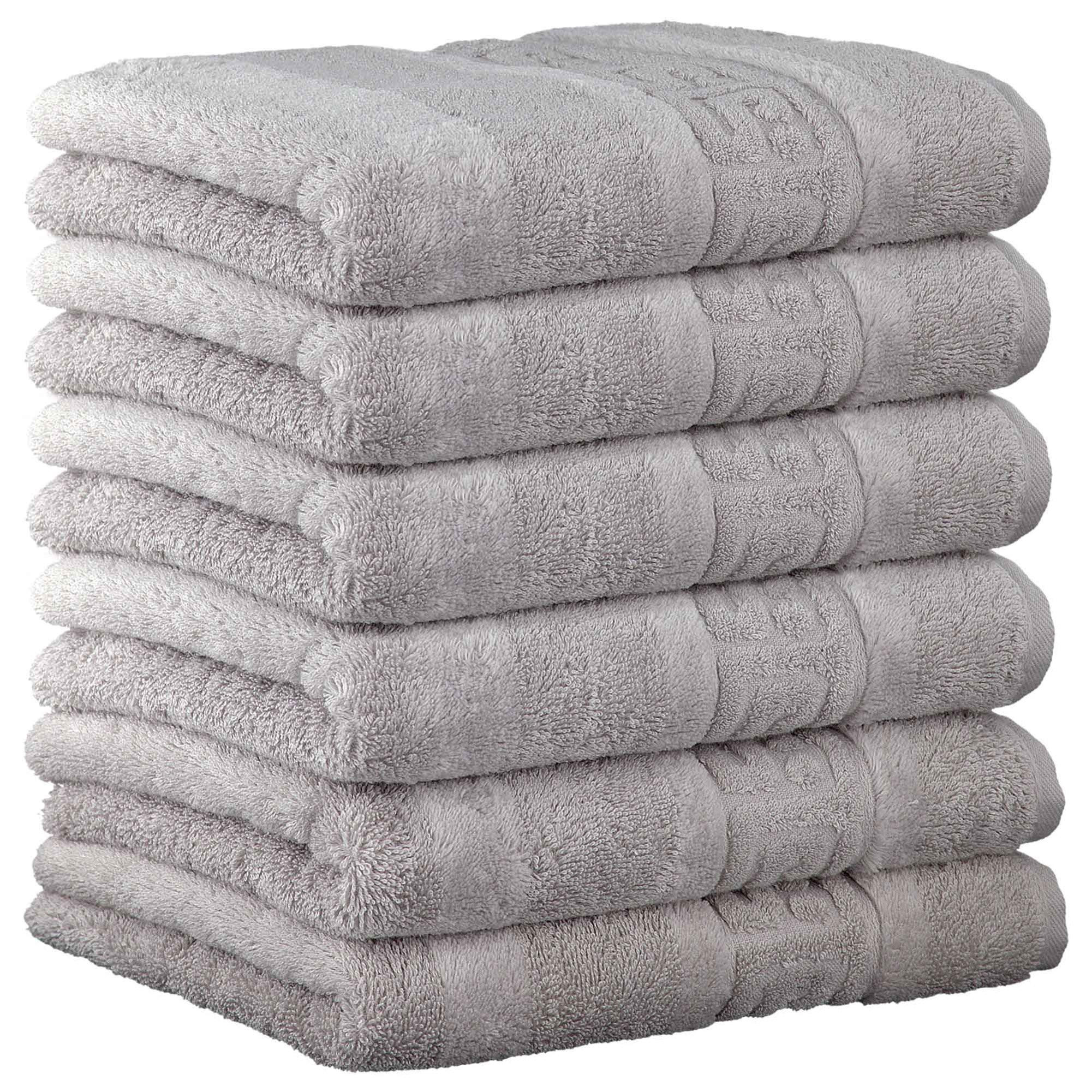 GÄSTETUCH 6er Pack 100% Baumwolle, Silber, 30 x 50 cm - Silberfarben, Naturmaterialien (30/40cm) - Cawoe