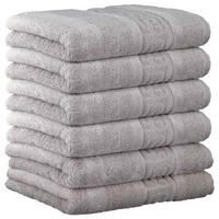 GÄSTETUCH 6er Pack 100% Baumwolle, Silber, 30 x 50 cm - Silberfarben, Naturmaterialien (30/40cm) - Cawoe
