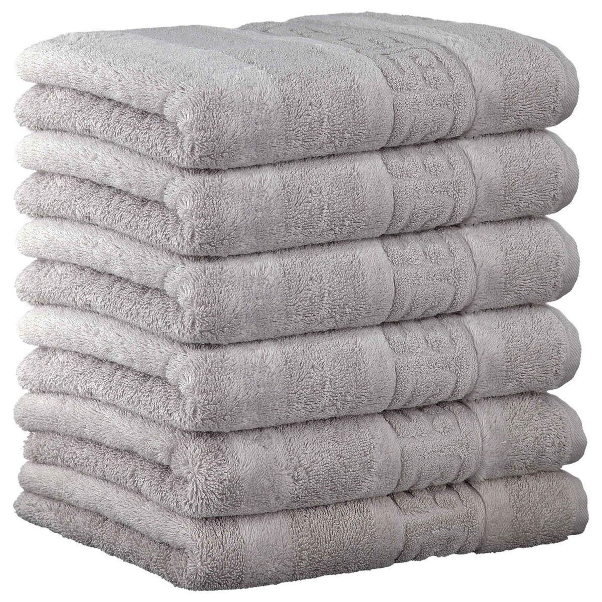 GÄSTETUCH 6er Pack 100% Baumwolle, Silber, 30 x 50 cm - Silberfarben, Naturmaterialien (30/40cm) - Cawoe