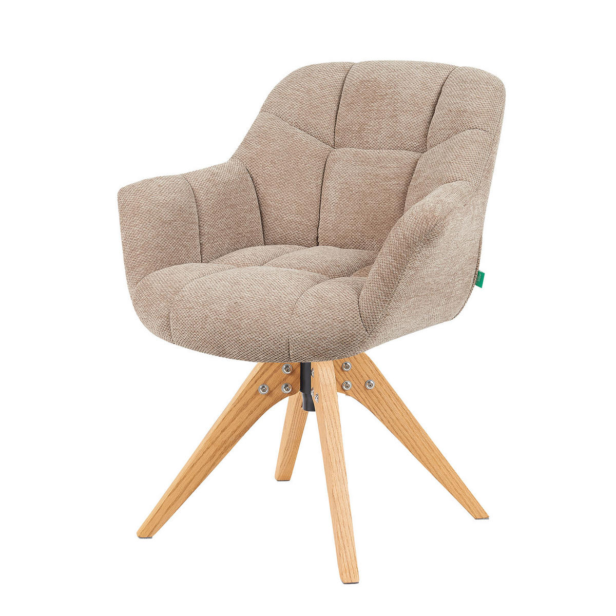 DREHSTUHL Mika-Nele - Honigeiche/Beige, Eichenholz/Holz (65/81/66cm) - DUBI Möbel