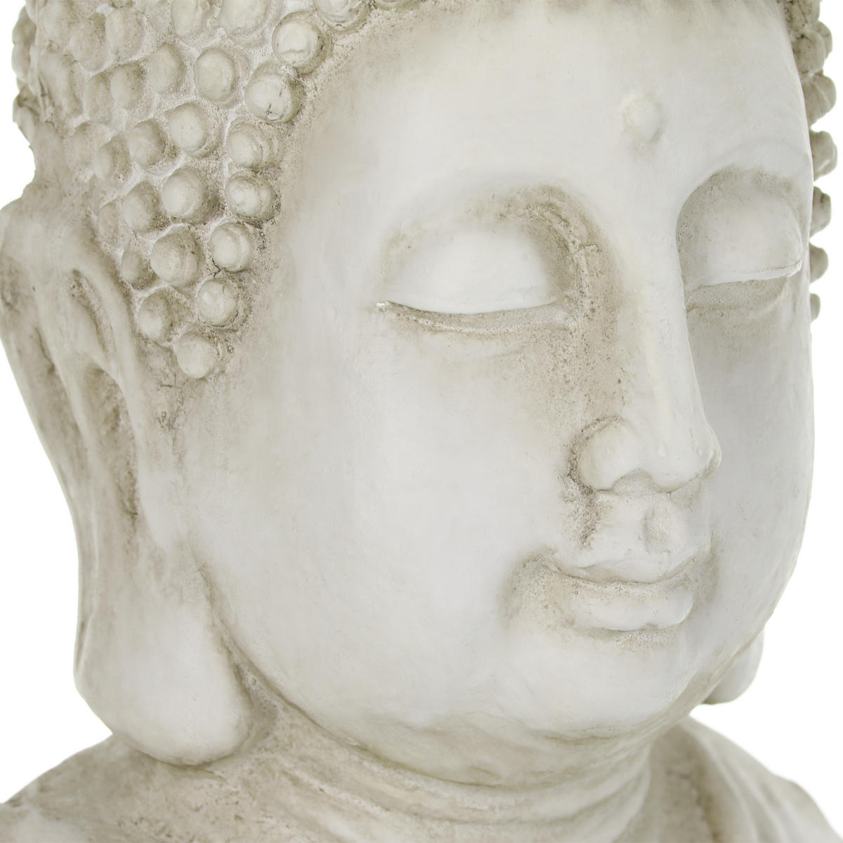 BUDDHA-FIGUR - Creme, Kunststoff (45/70/35cm) - Relaxdays