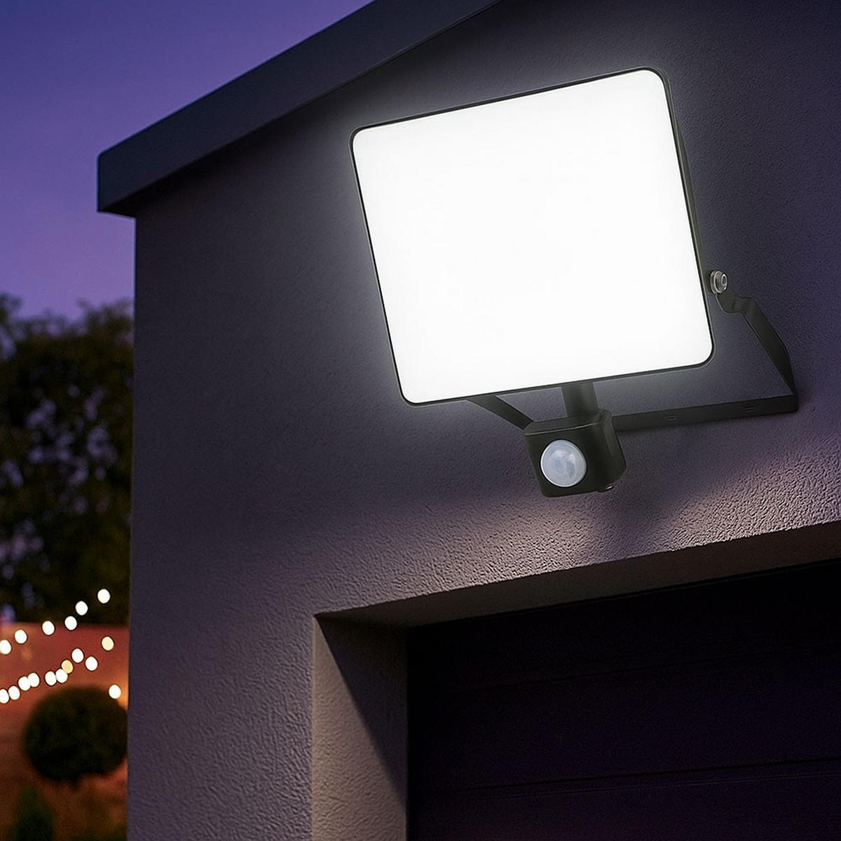 LED WANDSTRAHLER Schwarz Metall - Schwarz, Metall (22.4/8.9/18.4cm)