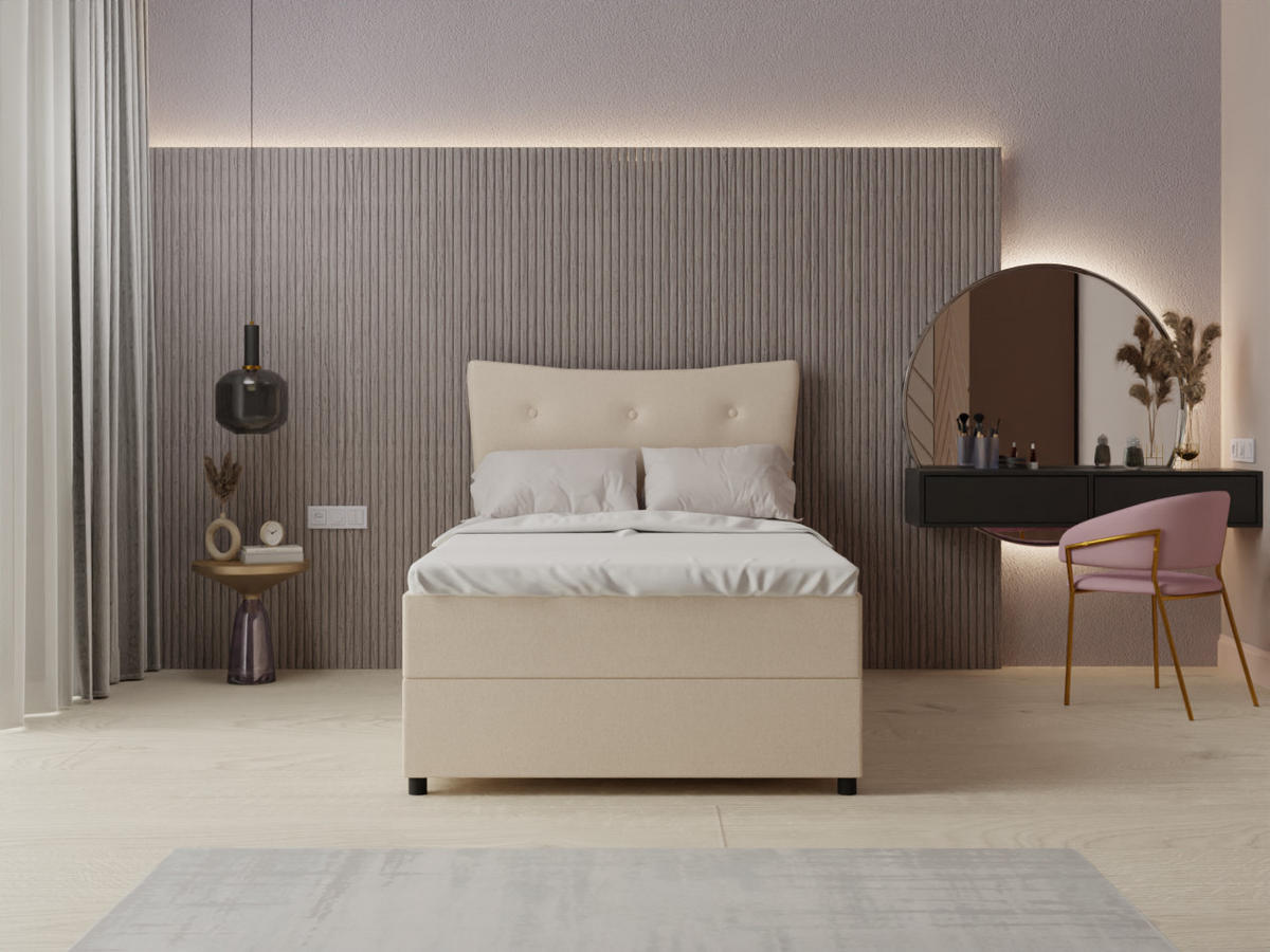 BOXBETT Nevada 120x200 cm Polsterbett mit hochwertiger Bonell-Matratze und Topper -Dunkelgrau - Anthrazit, Holz (120/200cm) - Homesy