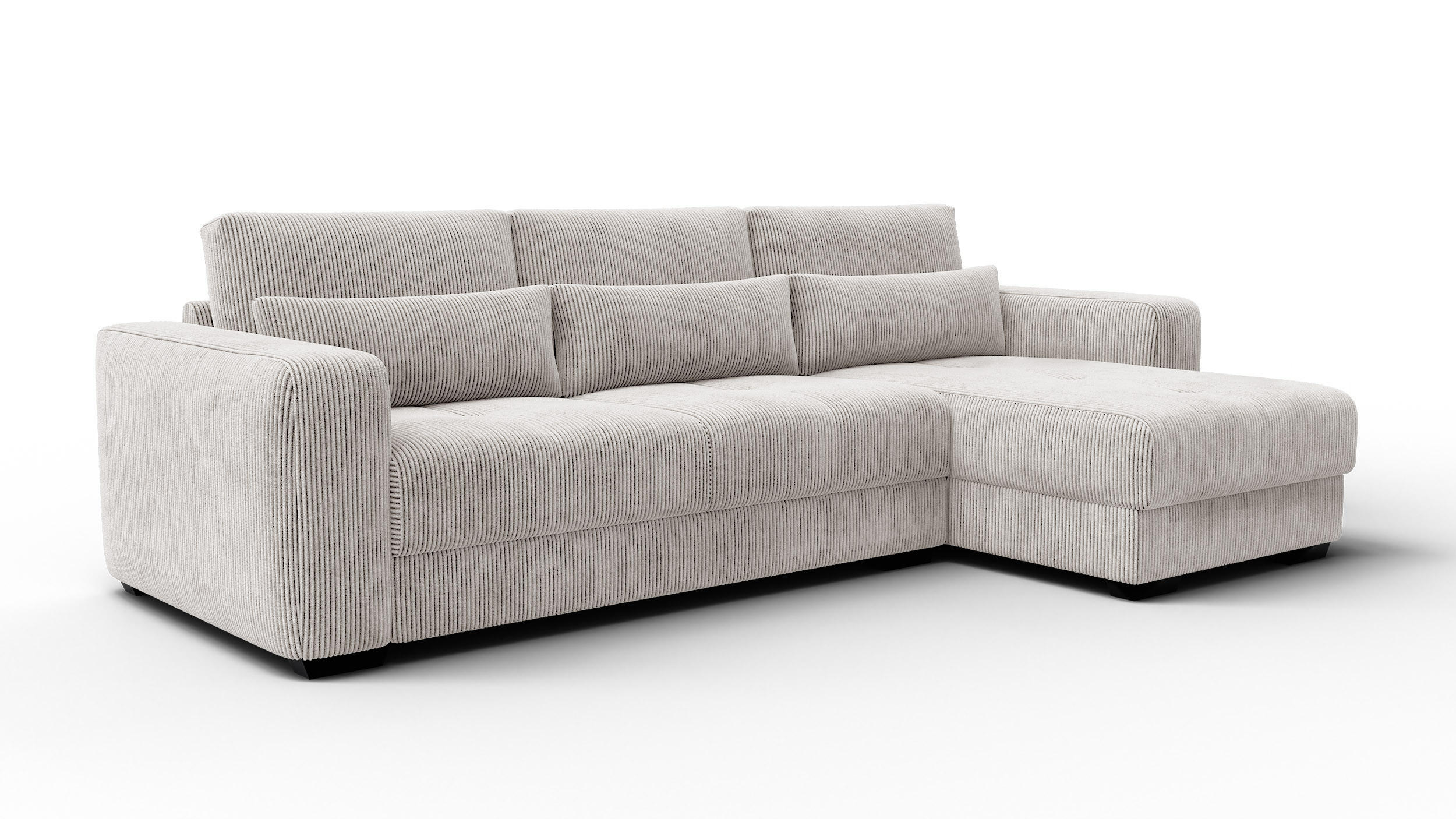 ECKSOFA OLI 4-Sitzer rechts, perlweiß - Weiß, Holz/Textil (295/172cm) - Courtois Laville