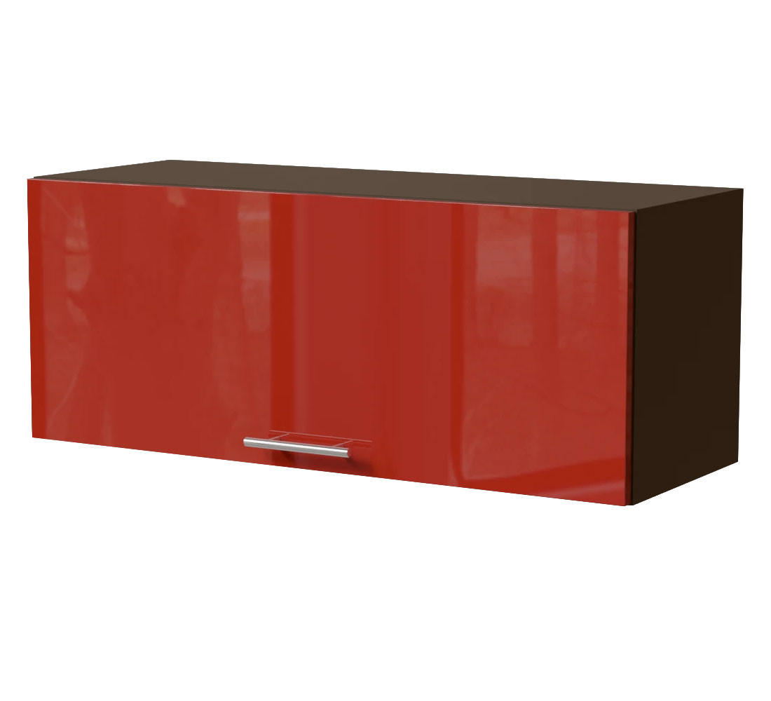 KLAPPHÄNGESCHRANK Brerra W4B/90 Lava / RAL 3002 karminrot Hochglanz 90 / 32,5 / 36cm mit Gasdruckdämpfer - Dunkelgrau/Rot, Holz/Holzwerkstoff (90/36/32.5cm) - Feldmann-Wohnen
