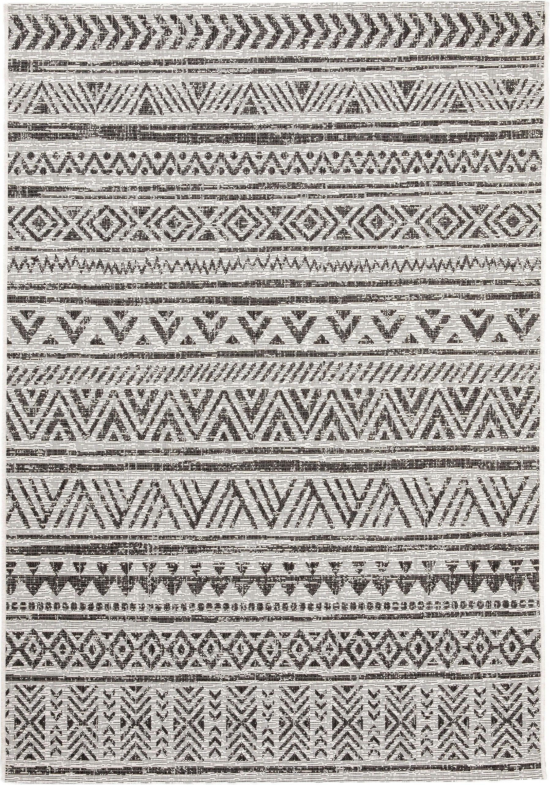 OUTDOORTEPPICH Cleo Weiß/Schwarz 140x200 cm - Weiß, Textil (140/200cm) - benuta Nest