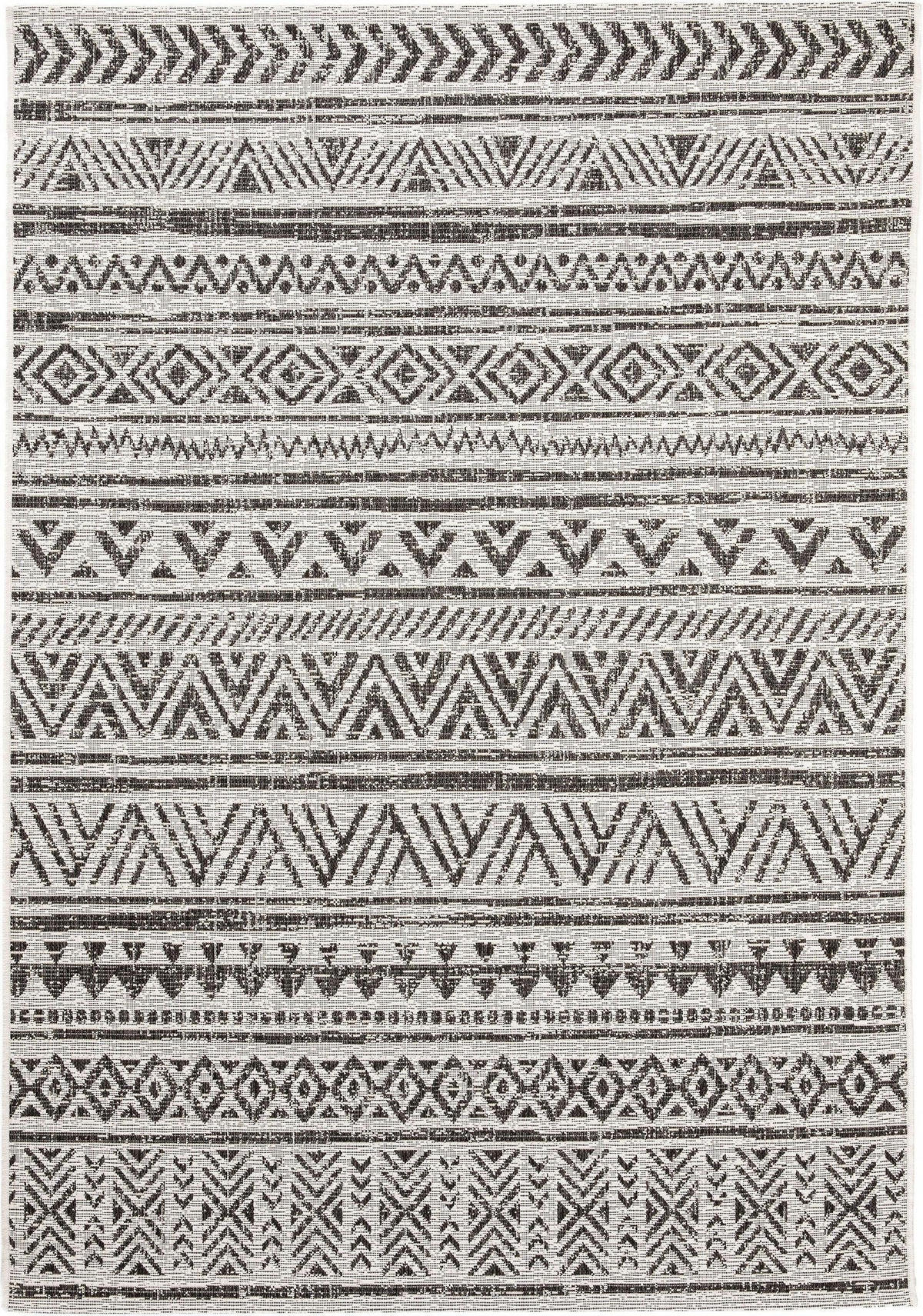OUTDOORTEPPICH Cleo Weiß/Schwarz 140x200 cm - Weiß, Textil (140/200cm) - benuta Nest