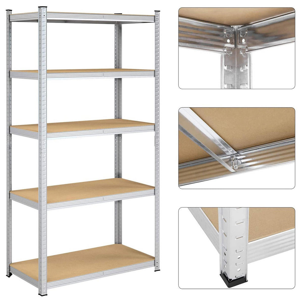 STANDREGAL 2ER-SET - Silberfarben, Metall (100/200/50cm) - Hansiro