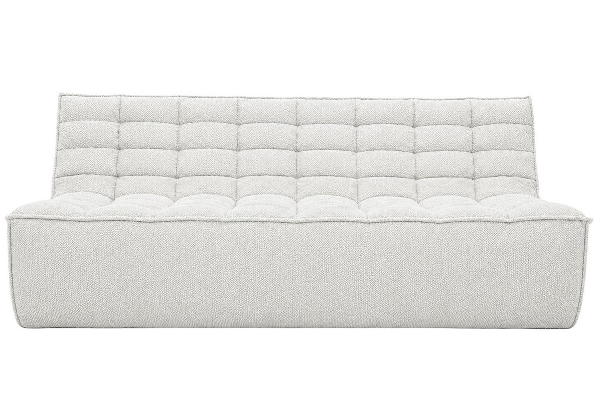 POHOVKA 3místná modulární, plyšová tkanina Pop, Ice, LAZY - bílá, dřevo (200/76/93cm) - Kaiser Möbel