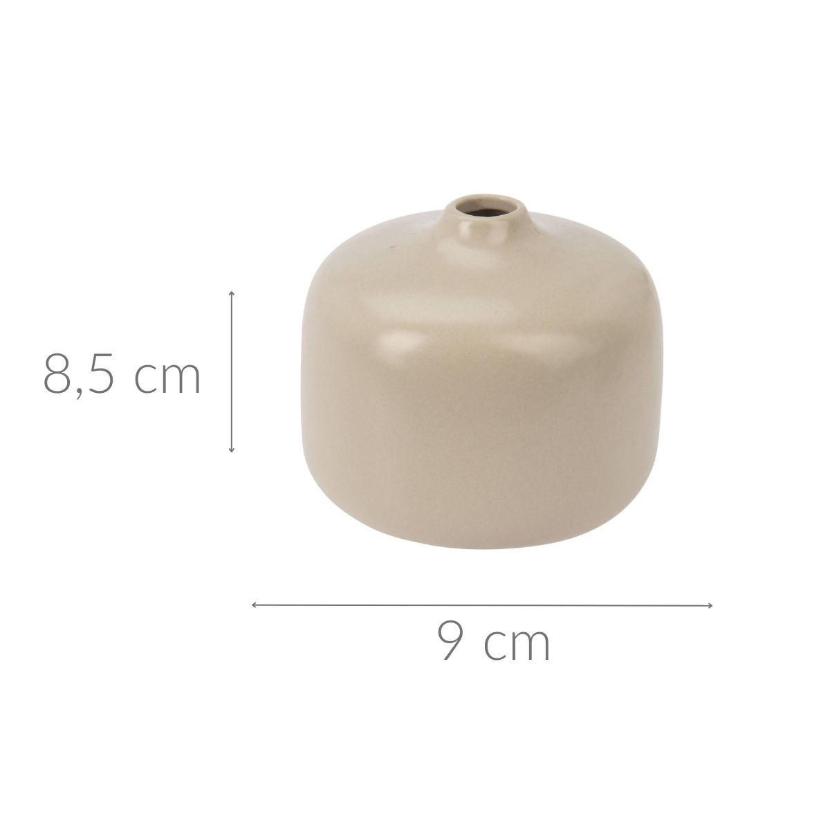 DEKOVASE Keramik H. 8,5 cm - Beige, Keramik (7.5cm) - Home Styling Collection