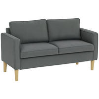 SOFA, 2-Sitzer, Stauraum, 2 Kissen, Samt/Stoff, Holzoptik, grau, 140x63x79cm - Multicolor, Holzwerkstoff (140/79/63cm) - FORIOUS