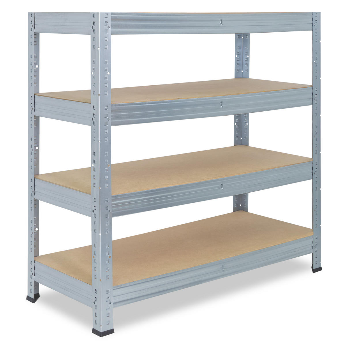 SCHWERLASTREGAL PRO 90x100x60 cm in verzinkt mit 4 Böden und 200 kg Traglast pro Boden - Silberfarben, Metall (100/90/60cm) - shelfplaza