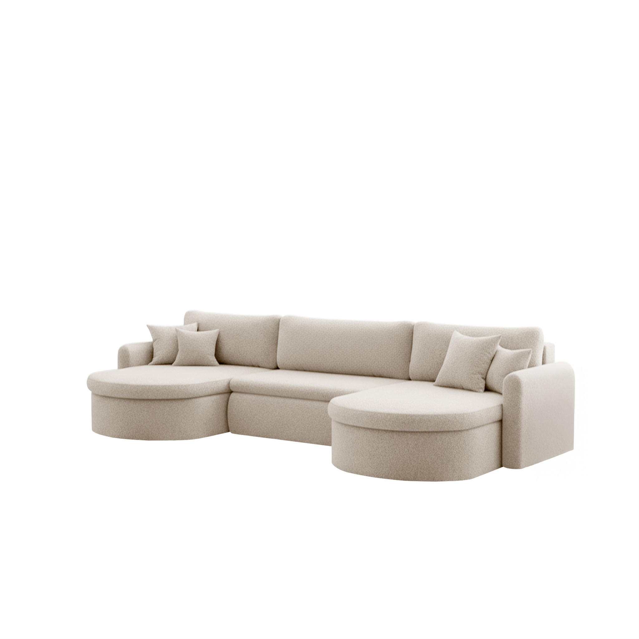 WOHNLANDSCHAFT Feliz In Quelle - Creme, Holzwerkstoff/Textil (350/83/160cm) - Fun Möbel