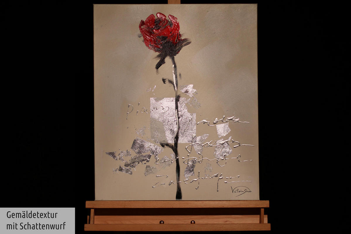 ACRYLBILD HANDGEMALT 50/60 cm - Beige/Rot, Holz/Textil (0.86/60cm) - KUNSTLOFT