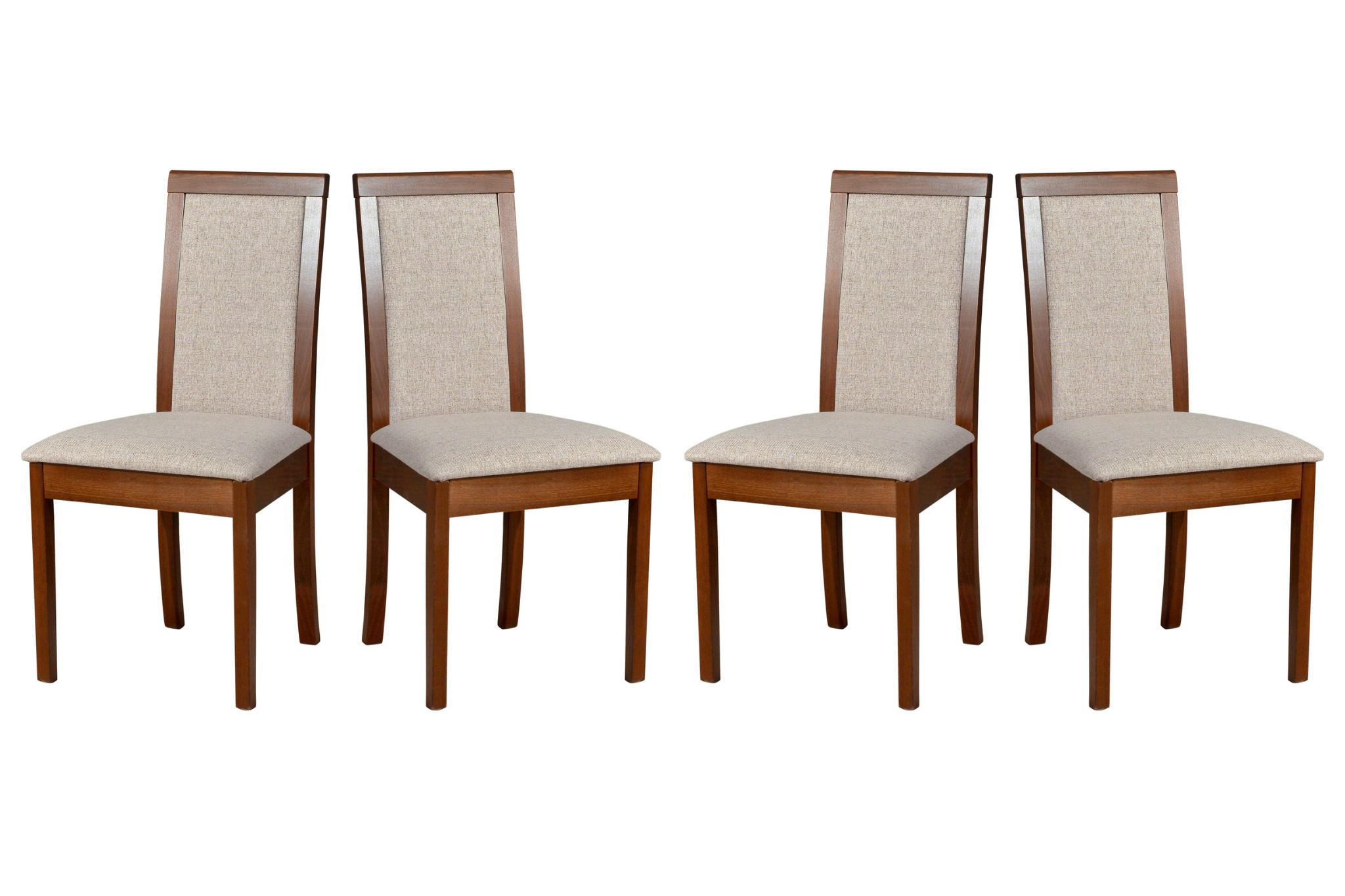 ESSZIMMERSTUHL - Set 4x Roma 4 nussbaum, neve 13 - Champagner/Nussbaumfarben, Holz (45/96/41cm) - Leaf Design