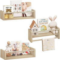 KINDER-WANDREGAL 3er Set, Massivholz, 40 x 15 x 14 cm - Naturfarben, Holz (40/15/14cm) - Woltu