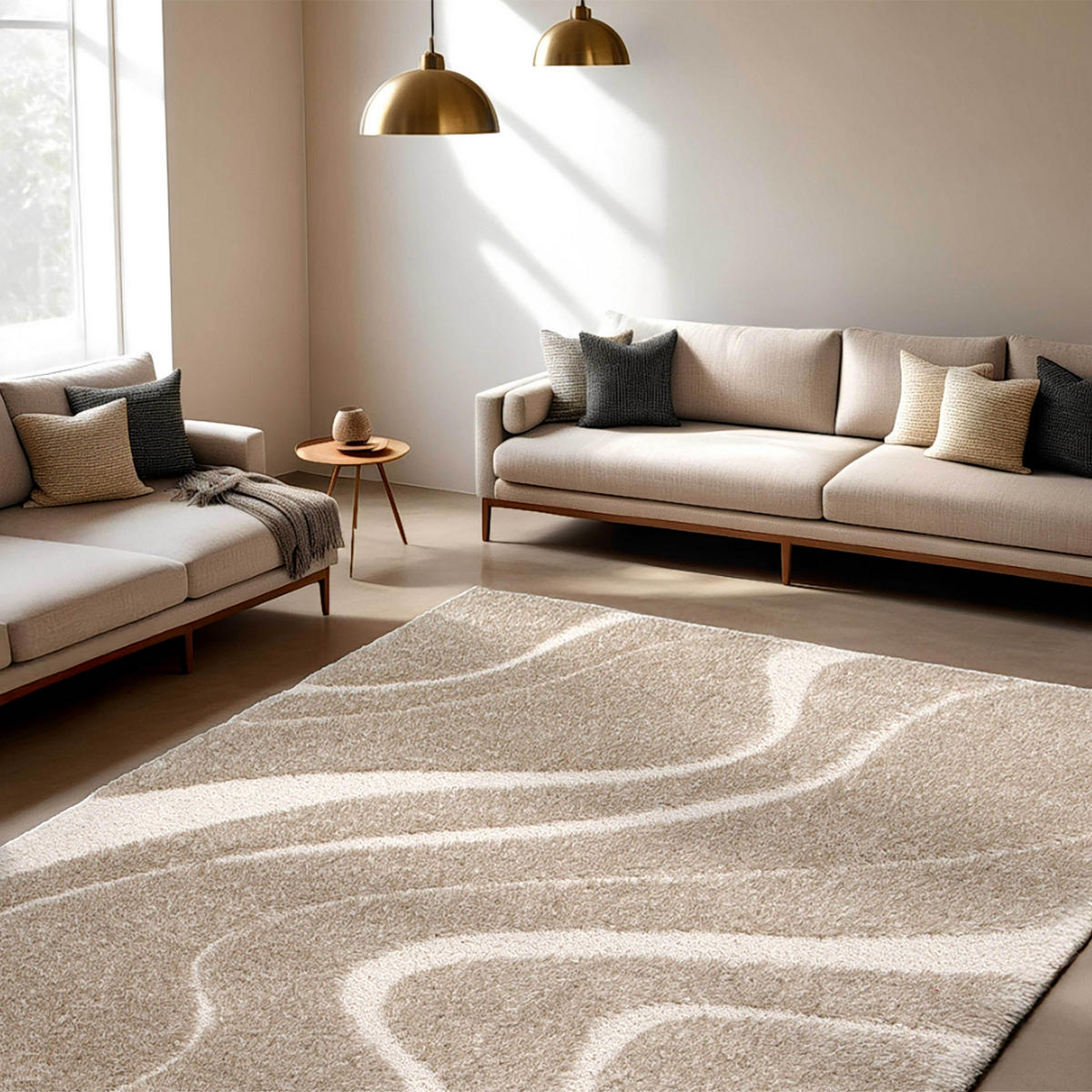 TEPPICH, Taupe - Taupe, Textil (160/230cm) - Oviala