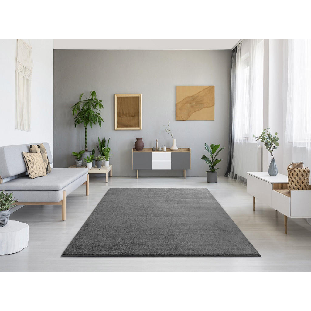 Thumbnail - Atticgo Webteppich, Grau, Textil, Uni, Rechteckig, 80x150 cm, Oeko-Tex® Standard 100, antistatisch, für Fußbodenheizung ...