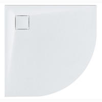 CĂDIȚĂ DE DUȘ 90/90/3 cm albă Paron - alb, material plastic (90/3/90cm) - Beliani