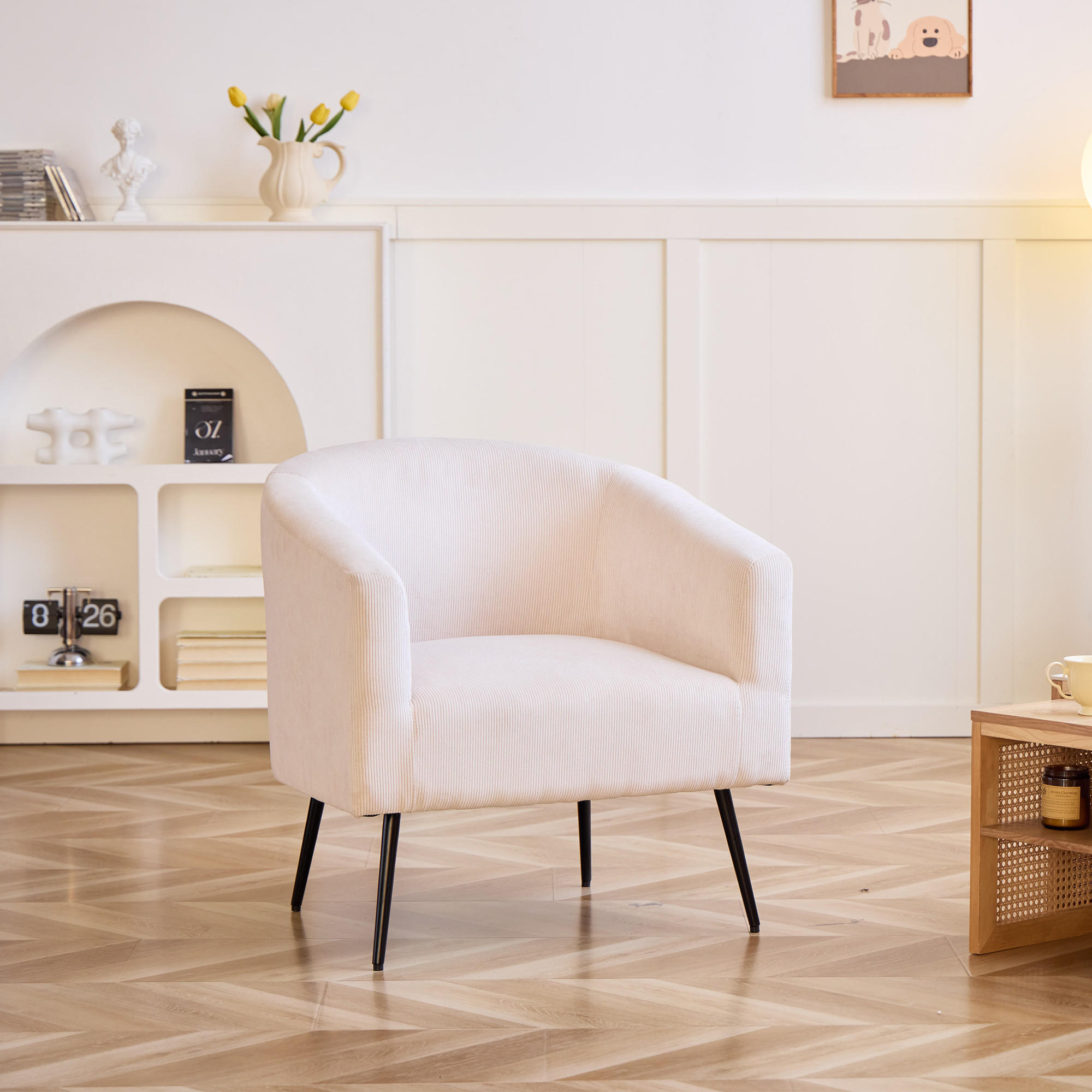 SESSEL Cordsamt Beige - Beige, Textil (75/76/65cm) - Nordlys