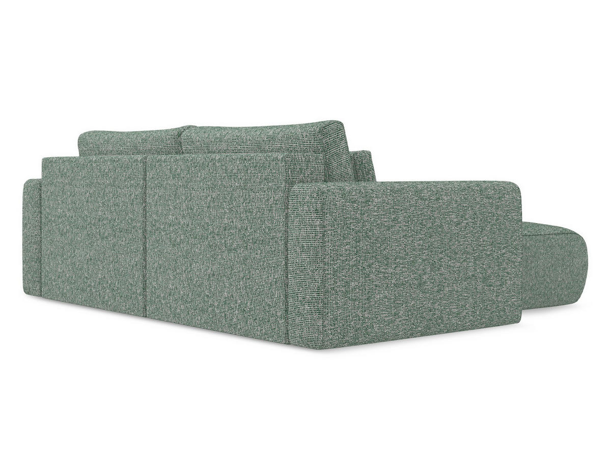 ECKSOFA mit Schlaffunktion Strukturstoff Stoff Grün - Schwarz/Hellgrün, Kunststoff/Textil (149/240cm) - Makamii