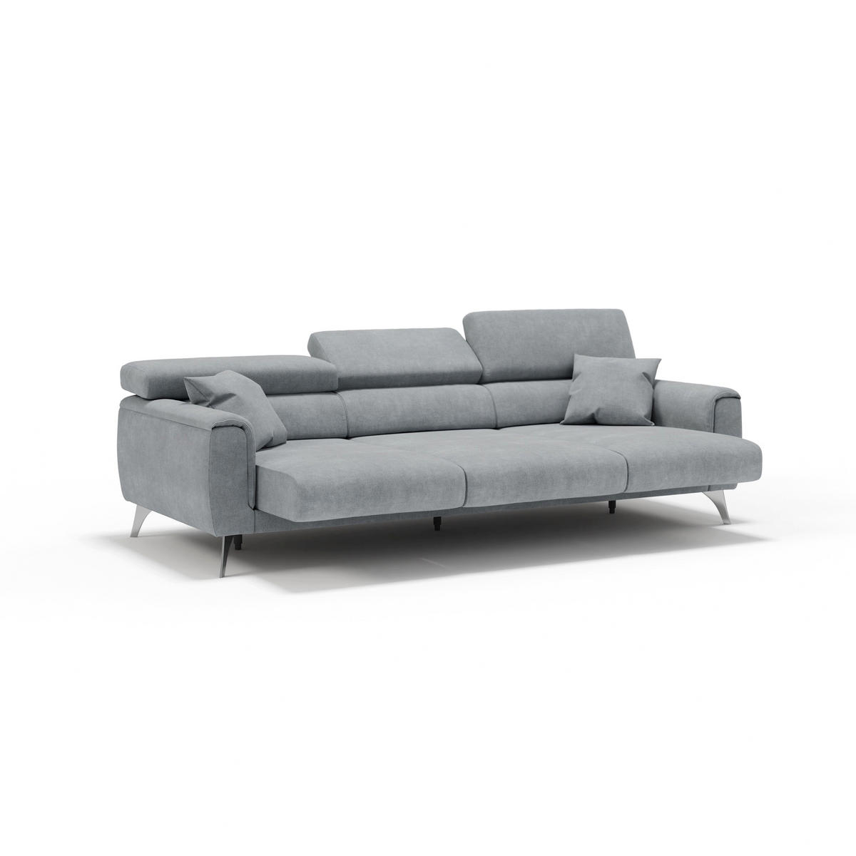 LINEARSOFA Caravaggio - Hellgrau, Textil (244/73/102cm) - Divani.store