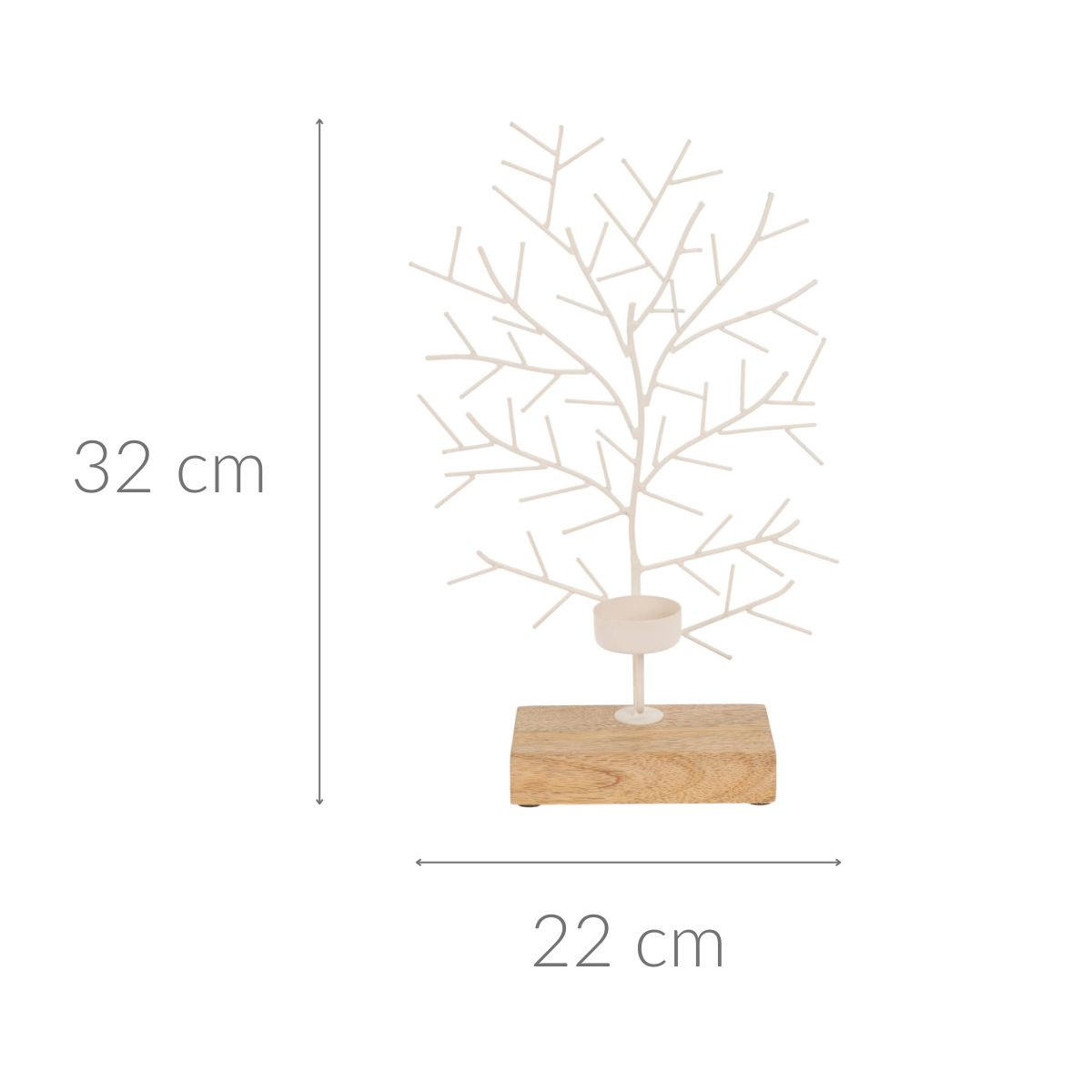 TEELICHTHALTER Metall 6/22/33 cm - Weiß, Holz (22/33/6cm) - Home Styling Collection