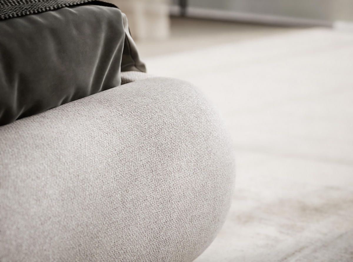 POLSTERBETT Maumere Beige 160/200 cm im Webstoff - Beige/Schwarz, Holz/Holzwerkstoff (160/200cm) - Maison de Reve