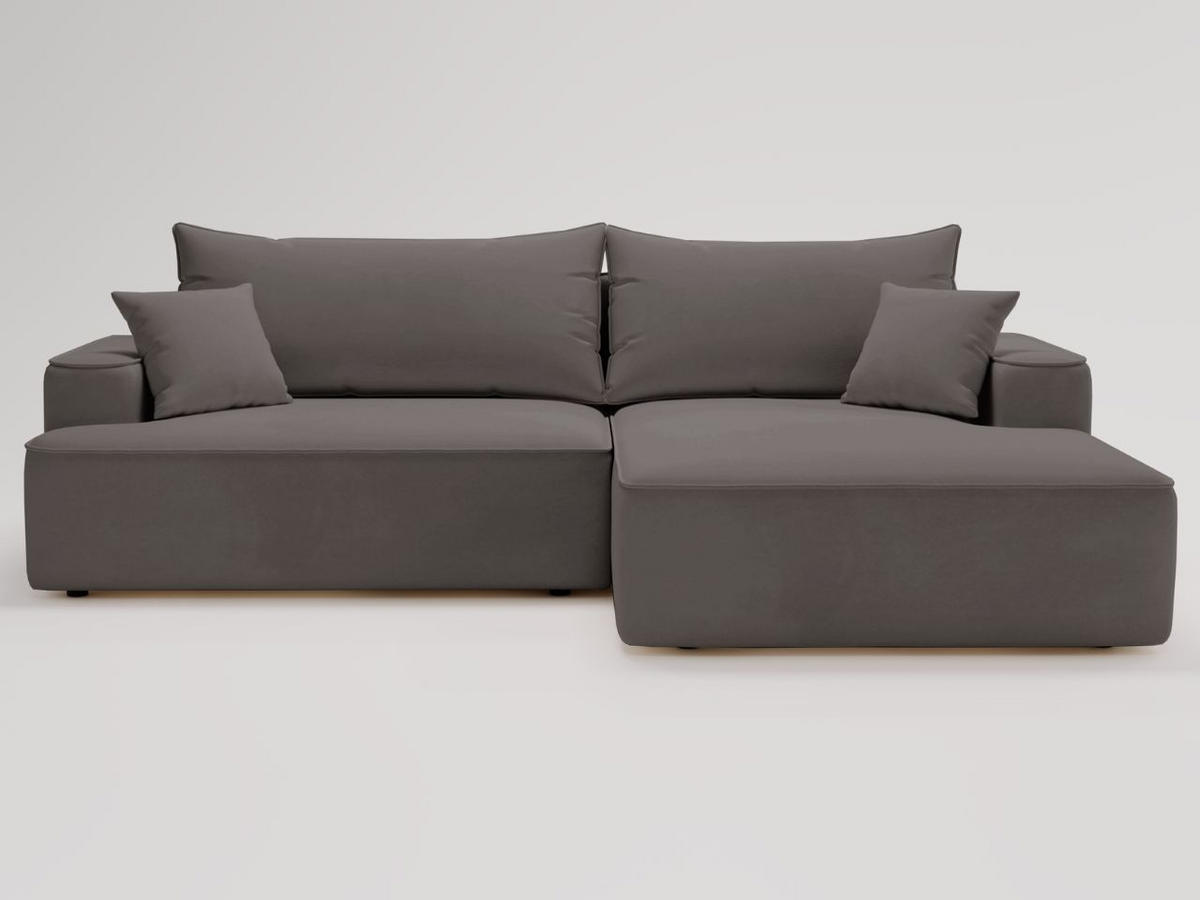ECKSOFA California Dunkelgrau Rechts - Dunkelgrau, Holz/Textil (270/165cm) - Graingold