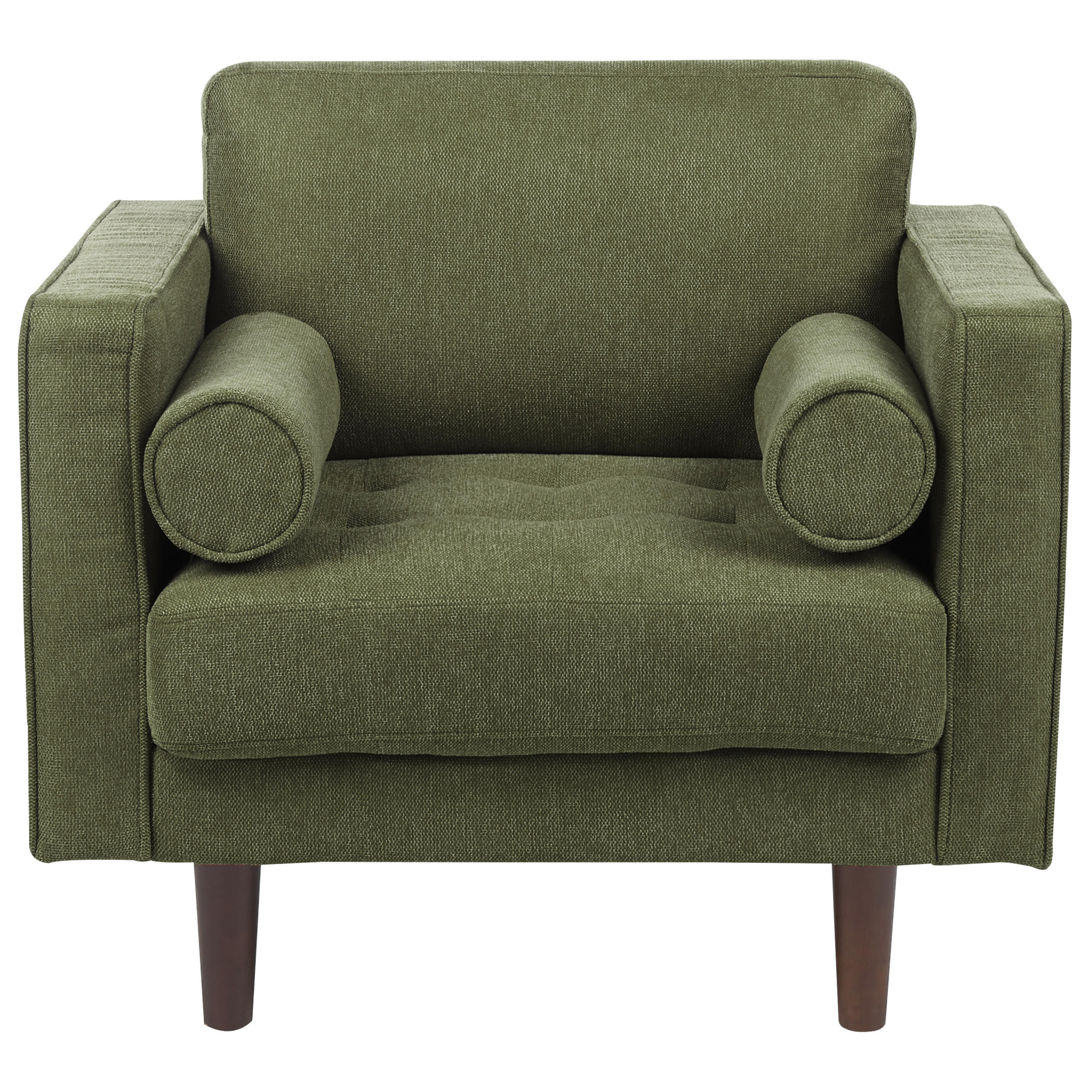 SESSEL dunkelgrün Nurmo - Dunkelbraun/Grün, Textil (86/78/74cm) - Beliani